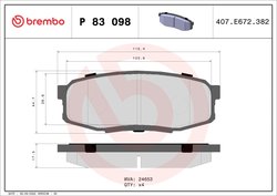 Set placute frana Brembo P 83 098