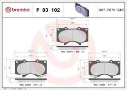 Set placute frana Brembo P 83 102