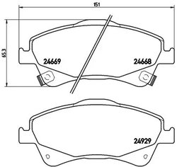 SET PLACUTE FRANA BREMBO P 83 109 - Compatibil cu TOYOTA
