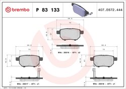Set placute frana Brembo P 83 133