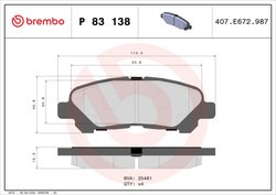 Set placute frana Brembo P 83 138
