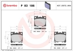Set placute frana Brembo P 83 186