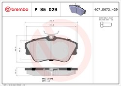 Set placute frana Brembo P 85 029