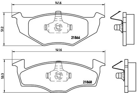 SET PLACUTE FRANA BREMBO P 85 031 - Compatibil cu SEAT, VW