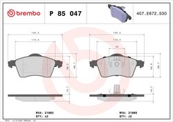 Set placute frana Brembo P 85 047