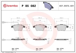 Set placute frana Brembo P 85 082