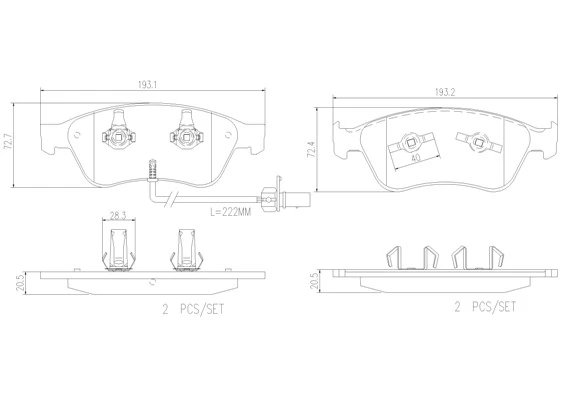 SET PLACUTE FRANA BREMBO P 85 102 - Compatibil cu AUDI, VW