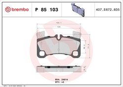 Set placute frana Brembo P 85 103
