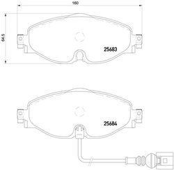 SET PLACUTE FRANA BREMBO P 85 126X - Compatibil cu AUDI, AUDI (FAW), CUPRA, SEAT, SKODA, VW, VW (FAW), VW (SVW)
