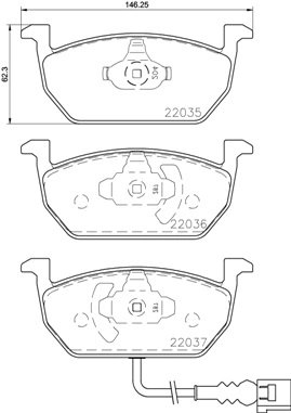 SET PLACUTE FRANA BREMBO P 85 137 - Compatibil cu AUDI, SEAT, SKODA, VW, VW (SVW)