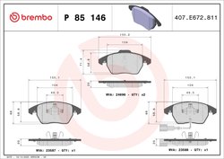 Set placute frana Brembo P 85 146