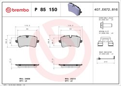SET PLACUTE FRANA BREMBO P 85 150 - Compatibil cu AUDI, AUDI (FAW), PORSCHE, VW (SVW)
