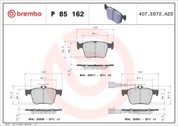 Set placute frana Brembo P 85 162