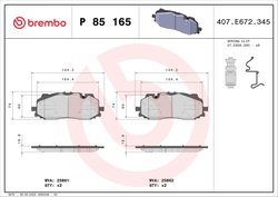 Set placute frana Brembo P 85 165X