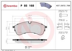 Set placute frana Brembo P 85 168