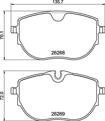 Set placute frana Brembo P 85 187
