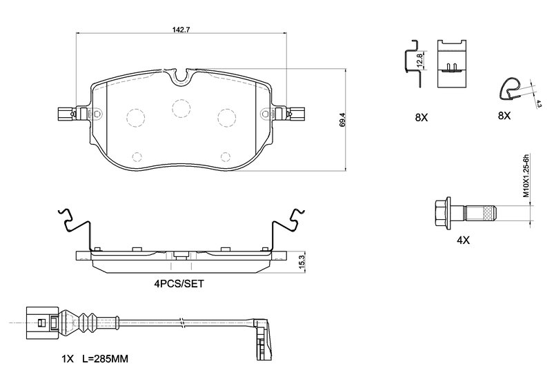 Set placute frana Brembo P 85 192