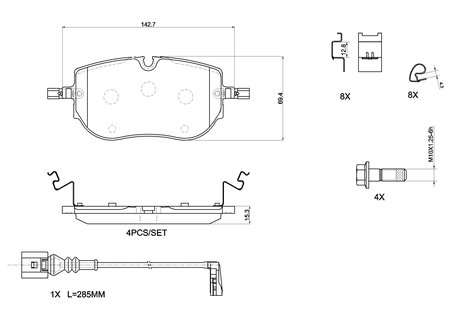 Set placute frana Brembo P 85 192