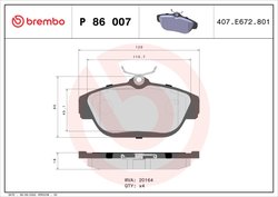 Set placute frana Brembo P 86 007
