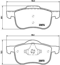 Set placute frana Brembo P 86 016