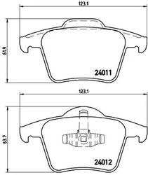 Set placute frana Brembo P 86 019