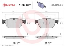 Set placute frana Brembo P 86 027