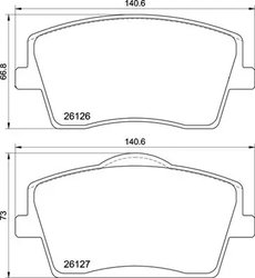 Set placute frana Brembo P 86 031