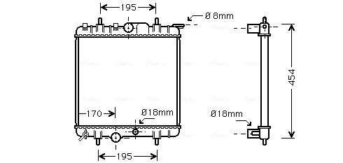 Radiator racire motor Ava Quality Cooling PEA2224