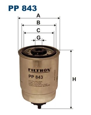 FILTRU COMBUSTIBIL FILTRON PP 843 - Compatibil cu BEDFORD, OPEL, RENAULT TRUCKS, VAUXHALL
