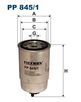 FILTRU COMBUSTIBIL FILTRON PP 845/1 - Compatibil cu AEBI, BASAK, BELARUS, CASE IH, DEUTZ-FAHR, FENDT, FIAT, FORD, INTERNATIONAL 
