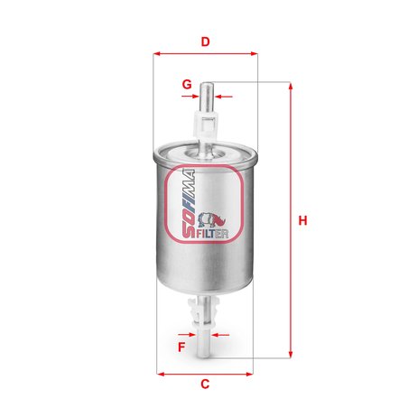 FILTRU COMBUSTIBIL SOFIMA S 1515 B - Compatibil cu ALFA ROMEO, CADILLAC, CHEVROLET, CITROEN, DAEWOO, FIAT, IRMSCHER, JAGUAR, LAD