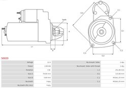 ELECTROMOTOR AS-PL S0020 - Compatibil cu TOYOTA