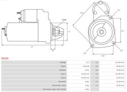 ELECTROMOTOR AS-PL S0103 - Compatibil cu MG, ROVER