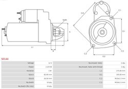 ELECTROMOTOR AS-PL S0144 - Compatibil cu MERCEDES-BENZ