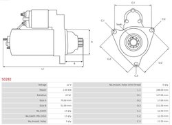 ELECTROMOTOR AS-PL S0282 - Compatibil cu AUDI, CUPRA, SEAT, SKODA, VW