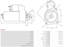 ELECTROMOTOR AS-PL S0473S - Compatibil cu FORD, FORD AUSTRALIA
