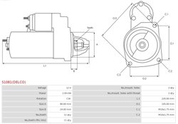 ELECTROMOTOR AS-PL S1081(DELCO) - Compatibil cu HYUNDAI, KIA