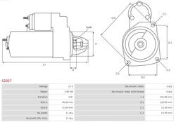 ELECTROMOTOR AS-PL S2027 - Piesa auto compatibila cu mai multe marci