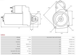 ELECTROMOTOR AS-PL S3021 - Compatibil cu DACIA, NISSAN, RENAULT
