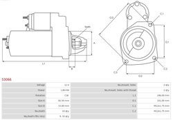 ELECTROMOTOR AS-PL S3066 - Compatibil cu AUDI, FERRARI, MULTICAR, SEAT, SKODA, VW