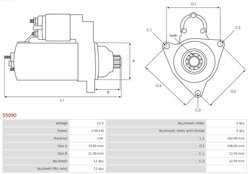 ELECTROMOTOR AS-PL S5090 - Piesa auto compatibila cu mai multe marci