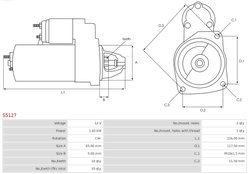ELECTROMOTOR AS-PL S5127 - Compatibil cu JEEP