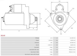 ELECTROMOTOR AS-PL S6140 - Compatibil cu LAND ROVER