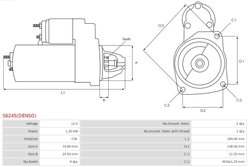 ELECTROMOTOR AS-PL S6245(DENSO) - Compatibil cu SUBARU, TOYOTA