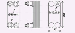 RADIATOR, RETARDER AVA QUALITY COOLING SC3055 - Compatibil cu SCANIA
