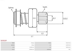 CUPLAJ UNISENS ELECTROMOTOR AS-PL SD5023P - Piesa auto compatibila cu mai multe marci