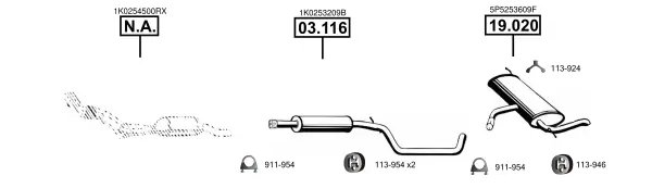 Sistem de esapament Asmet SE190350