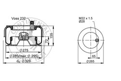 BURDUF SUSPENSIE PNEUMATICA CONTITECH AIR SPRING SK 175-601 P01 - Piesa auto compatibila cu mai multe marci
