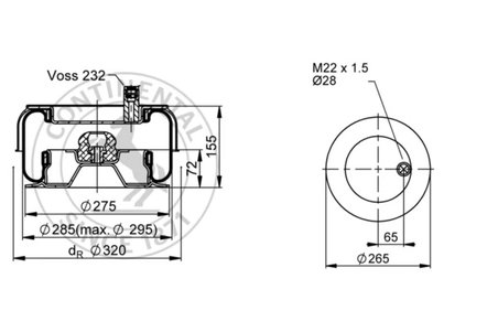 BURDUF SUSPENSIE PNEUMATICA CONTITECH AIR SPRING SK 175-602 P01 - Piesa auto compatibila cu mai multe marci