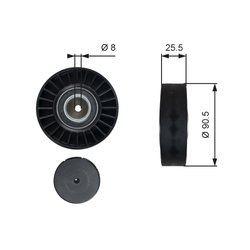 Rola ghidare curea transmisie Gates T36005